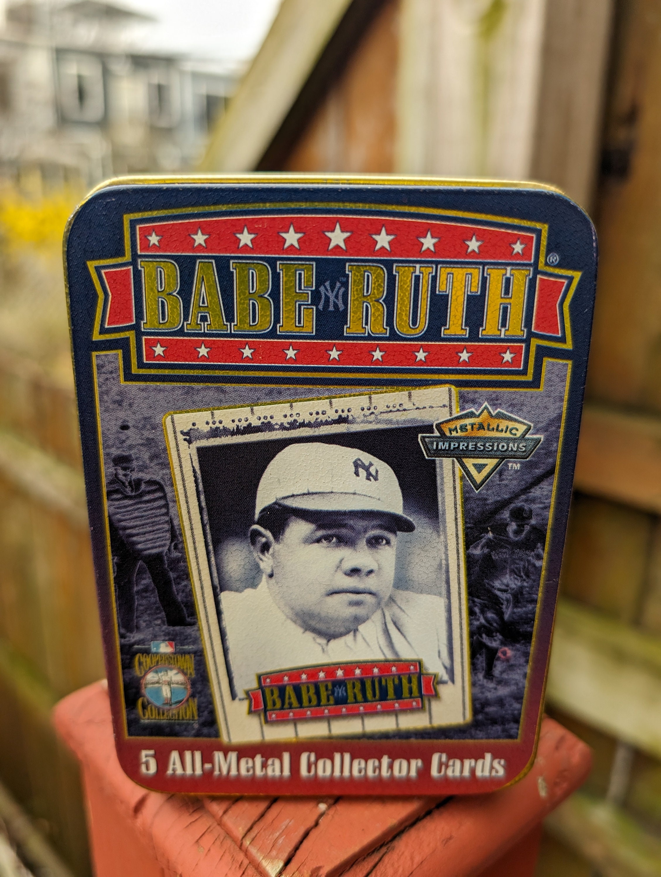 90s Babe Ruth OLD GOLD メタルサインボード Babe Ruth ~ 22k Gold Foil Baseball Card, 1996, Plastic