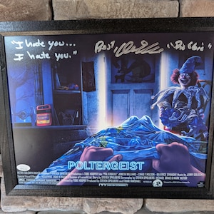 Autographed Oliver Robins Robbie freeling Poltergeist 8x10 inch framed photo with certificate of authenticity from JSA