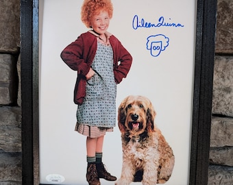 Autographed Aileen Quinn Annie 1982 Film 8x10 inch framed photo with certificate of authenticity from JSA