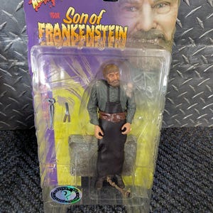 Vintage Universal Studios Monsters Bela Lugosi Son Of Frankenstein Actionfigur mit Ständer in der Original Box Sideshow Toys