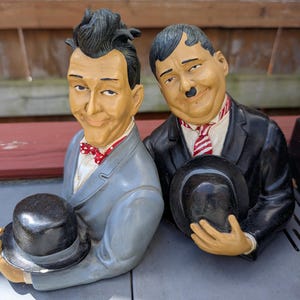 Vintage Laurel and Hardy Resin Statue