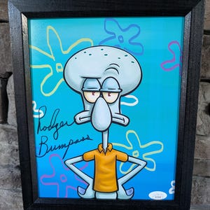 Handsignierte Rodger Bumpass Stimme von Squidward Spongebob Schwammkopf 8 x 10 Zoll gerahmtes Foto mit Echtheitszertifikat von JSA