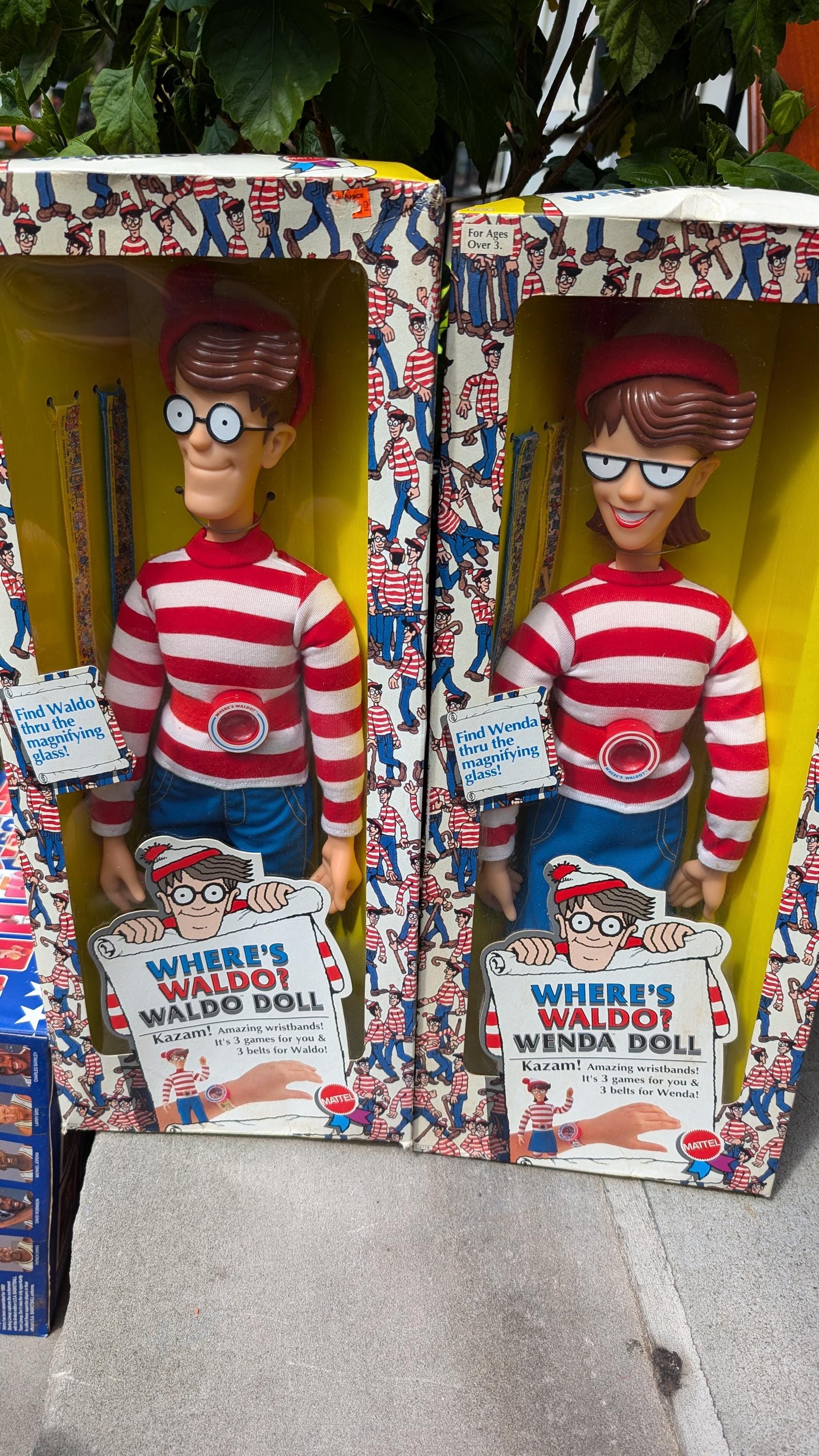 Vintage 1991 Mattel Toys Wheres Waldo ? Waldo and Wanda Dolls in