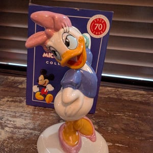 ロイヤルドルトン、ディズニー70周年記念、デイジーの陶器のフィギュア