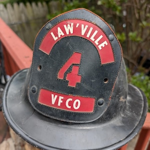 Vintage Lawrenceville NJ Volunteer Fire Department helmet
