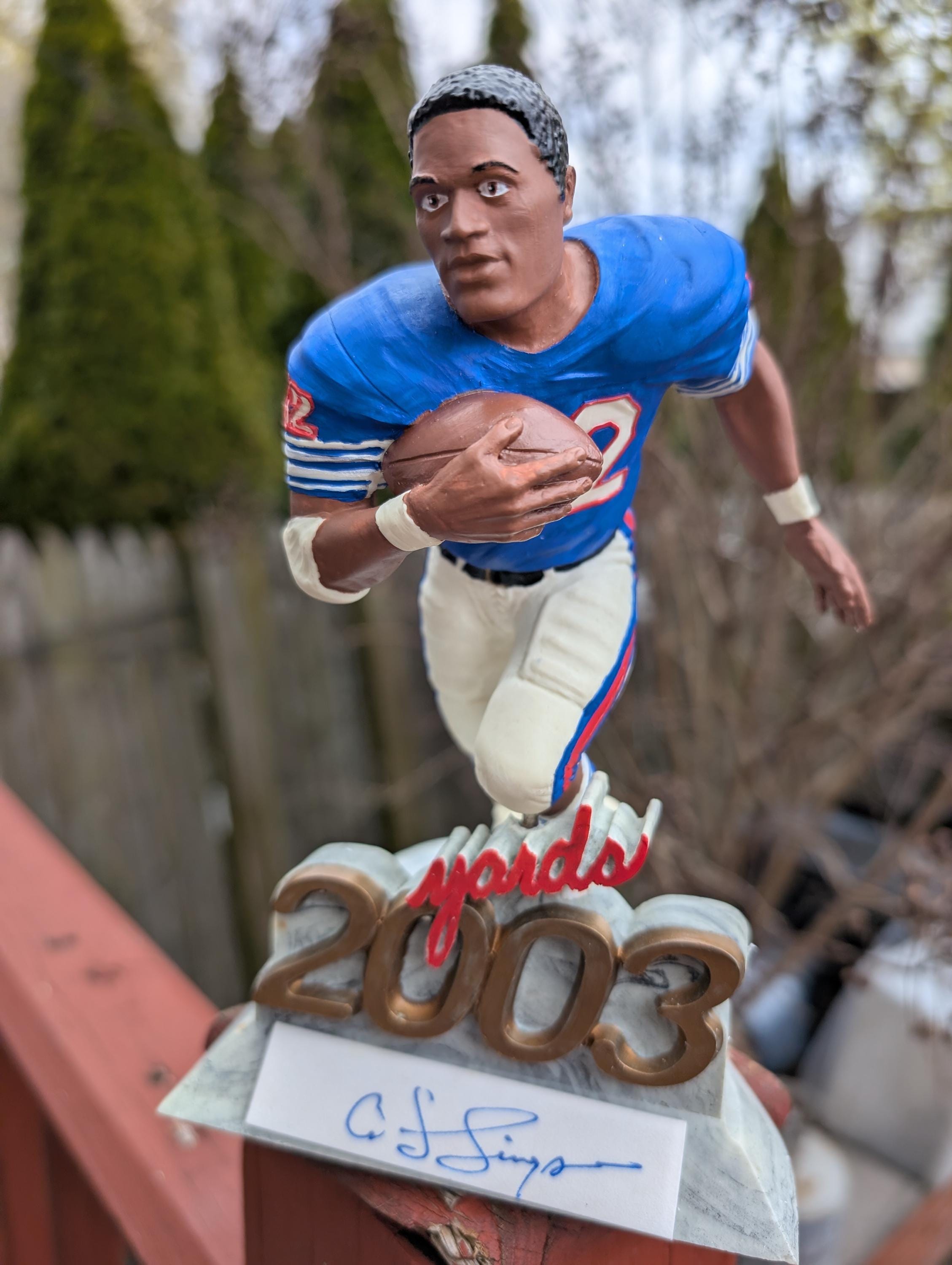 Autographed OJ Simpson Buffalo Bills Salvino Cold Cast Porcelain