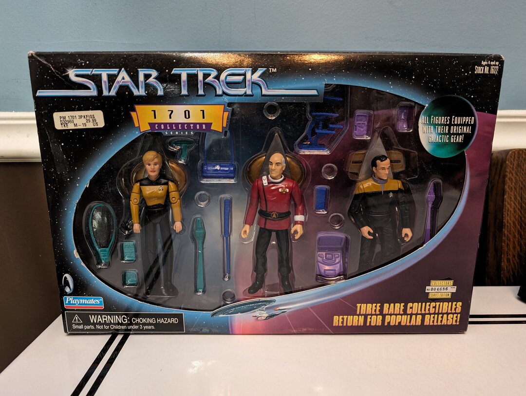 Vintage Star Trek 1701 Collector Series Set of 3 Action Figures