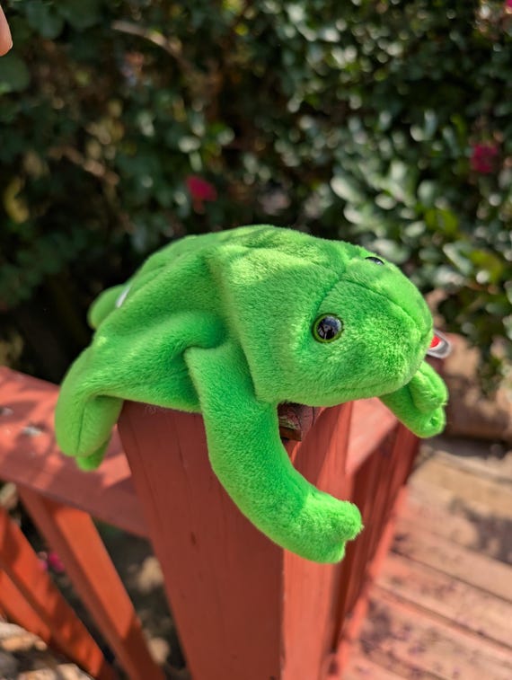 Vintage 1993 Ty Beanie Babies Legs the Frog Bean Bag Plush Inch