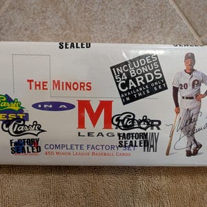 Millésime 1991 Classique Meilleur jeu scellé d'usine de ligue mineure de baseball jamais ouvert 450 cartes de baseball plus 54 cartes bonus