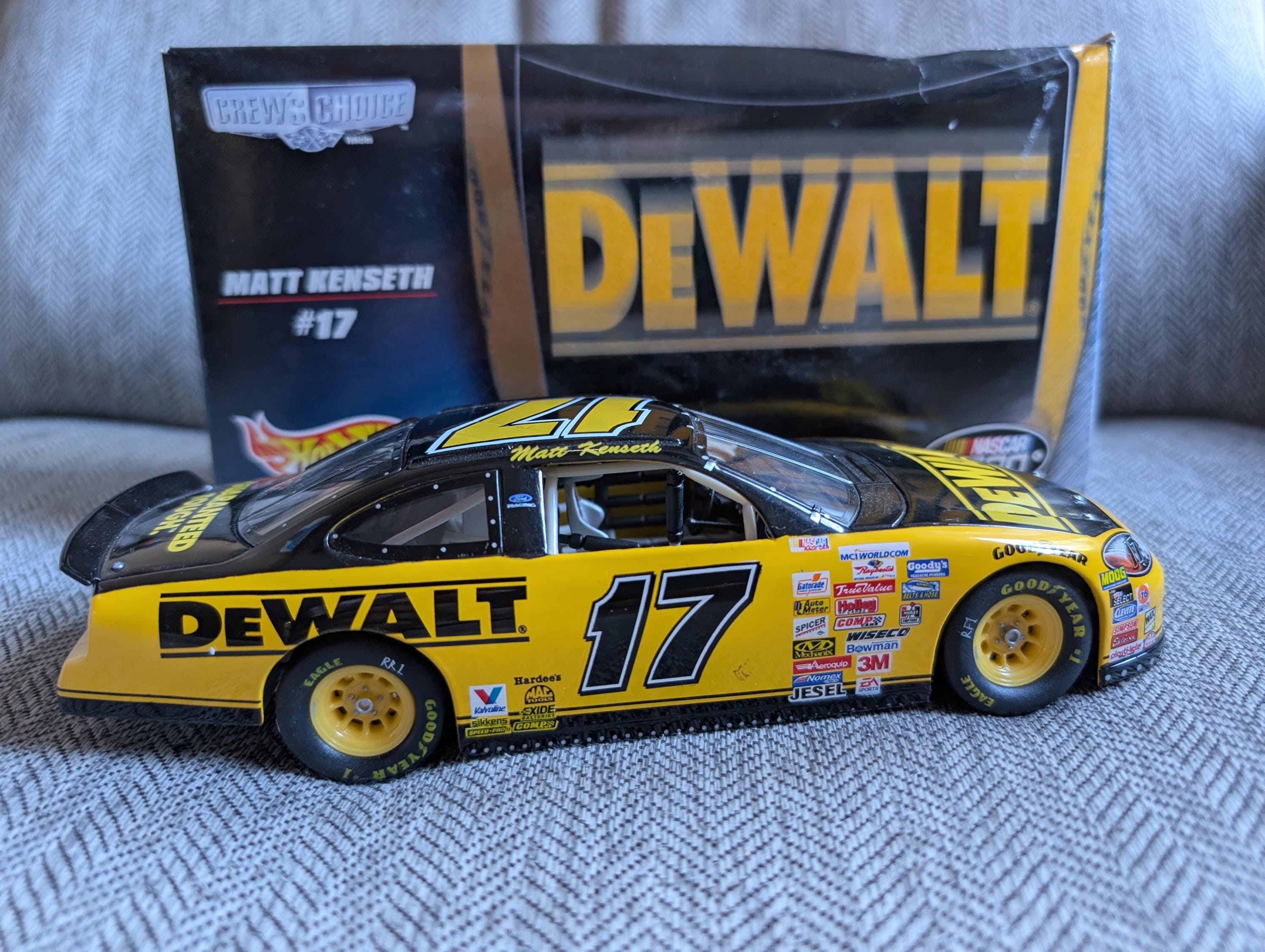 Hot Wheels Racing 1:24 Scale Diecast Metal NASCAR Dewalt Stock Car