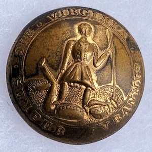 Antique Non-excavated Civil War Virginia State seal Button by Mintzer