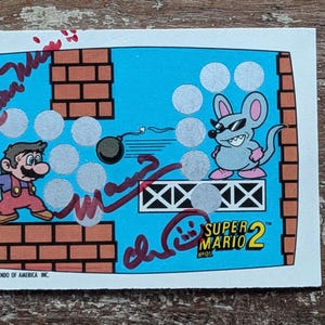Handsignierte Charles Martinet Stimme der Super Mario Brothers Mario und Luigi Sammelkarte mit Echtheitszertifikat von JSA