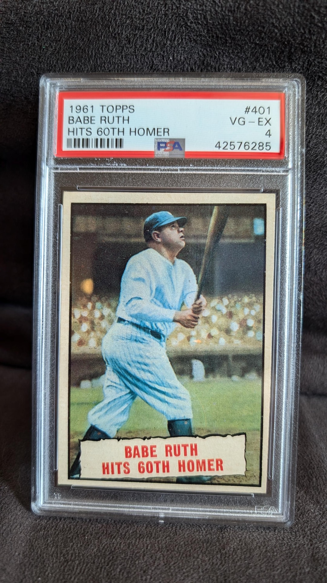1961 Topps #401 Babe Ruth NY Yankees Babe Ruth Hiya 60th Homer Baseball ...