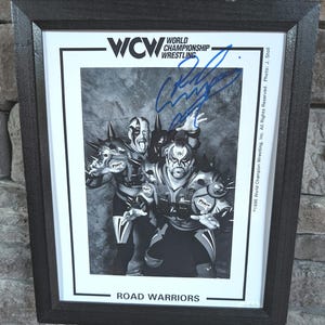 Autographed Road Warrior Animal the Road Warriors 8x10 Inch Framed