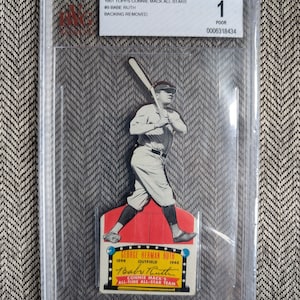 1951 Topps Connie Mack All Stars # 9 Babe Ruth Beckett BVG classé 1 mauvais. Carte extrêmement rare