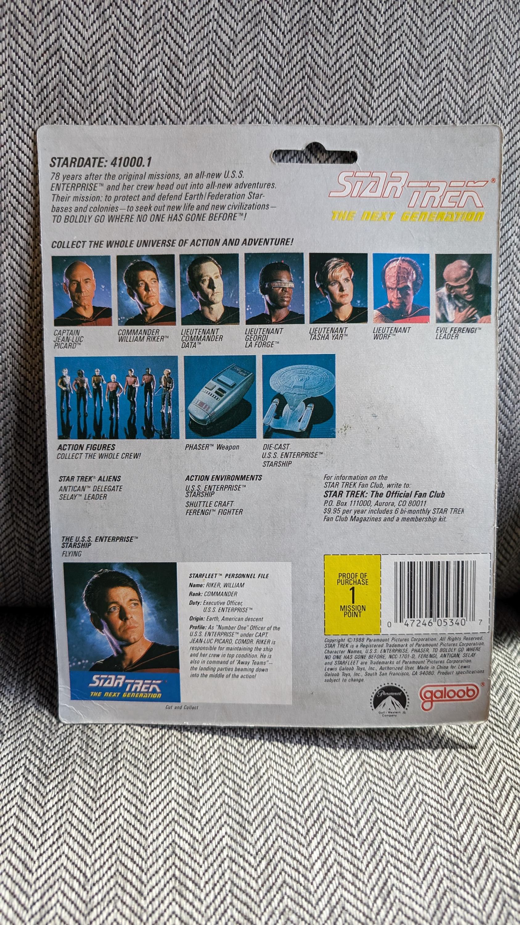 ヴィンテージ 1988 ガルーブ スタートレック ウィリアム・ライカー司令