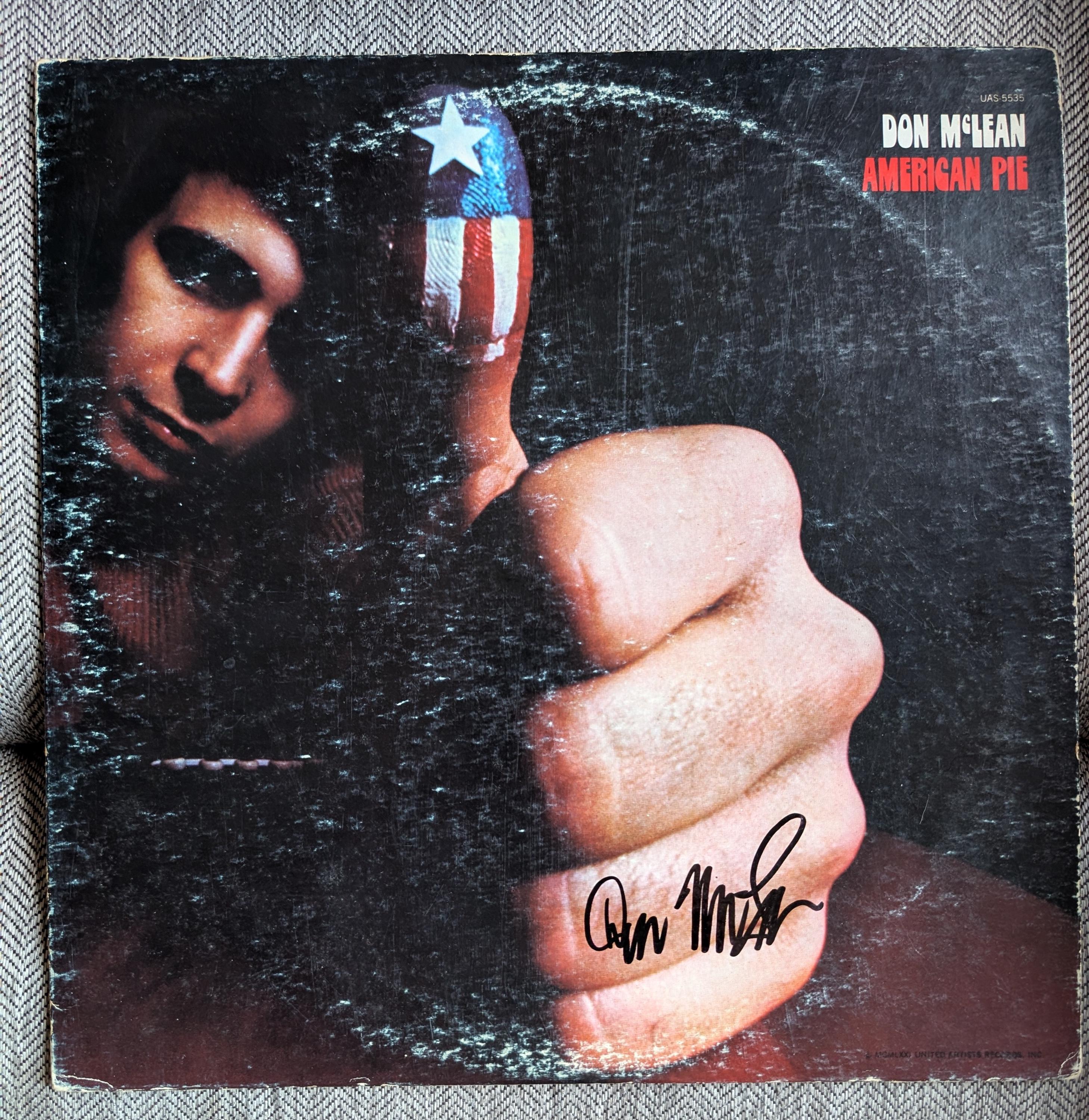 Autographed Don Mclean American Pie Record Album Cover With