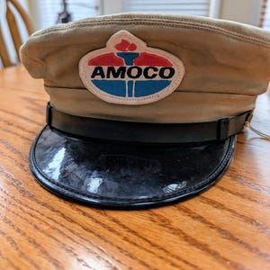 Vintage 1950s Amoco Oil Gas Station Attendants hat .