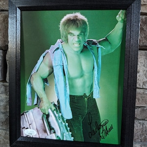 Autograf Lou Ferrigno Niesamowity Hulk Zdjęcie w ramce 8 x 10 cali z certyfikatem autentyczności od JSA