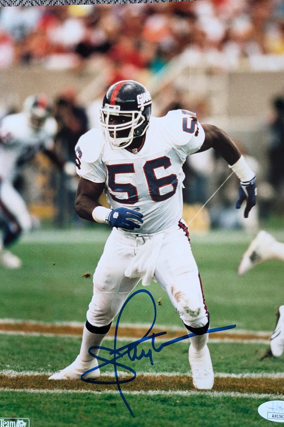 Lawrence Taylor In Action New York Giants 8x10 Framed Football Photo With Engraved Autograph