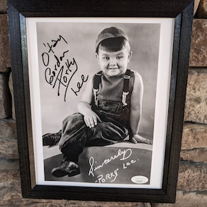 Autographed Gordon Porky Lee Porky in the Our Gang Little Rascals 8x10 inch framed photo with certificate of authenticity from JSA