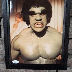 Autograf Lou Ferrigno Niesamowity Hulk Zdjęcie w ramce 8 x 10 cali z certyfikatem autentyczności od JSA