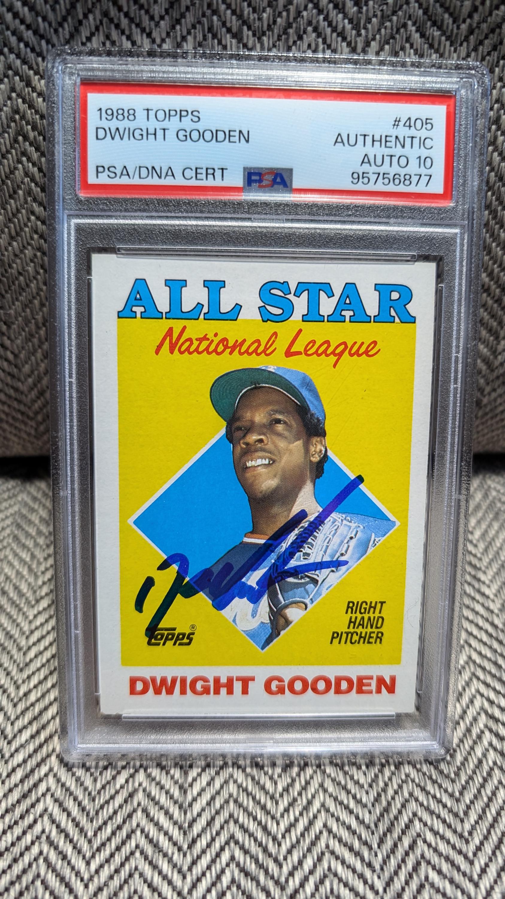 Autographed 1988 Topps # 405 Doc Gooden NY Mets All Star