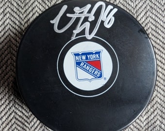 Autographed Vincent Trocheck NY Rangers official NHL Hockey Puck with certificate of authenticity from JSA