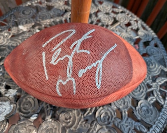 Autographed Peyton Manning NY Indianapolis Colts Denver Broncos Quarterback Football with certificate of authenticity from JSA