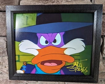 Autographed Tad Stones voice of Disney's Darkwing Duck 8x10 inch framed photo with certificate of authenticity from JSA