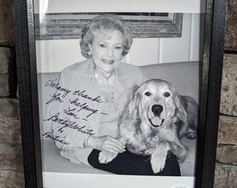 Autographed Betty White The Golden Girls 8x10 inch framed photo with certificate of authenticity from JSA