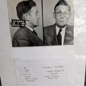 Vintage original 1940s Mugshots from The Philadelphia Pennsylvania Police Department