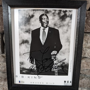 Autographed B.B. King 8x10 inch framed photo with certificate of authenticity from Beckett
