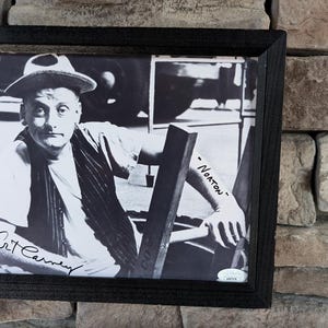 Autographed Art Carney Ed Norton on the Honeymooners 8x10 inch framed photo with COA from JSA