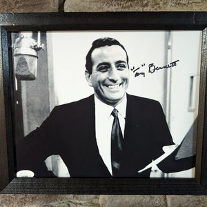 Autographed Tony Bennett 8x10 inch framed photo with certificate of authenticity from JSA