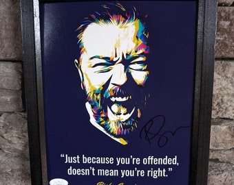 Autographed Ricky Gervais 8x10 inch framed photo with certificate of authenticity from JSA