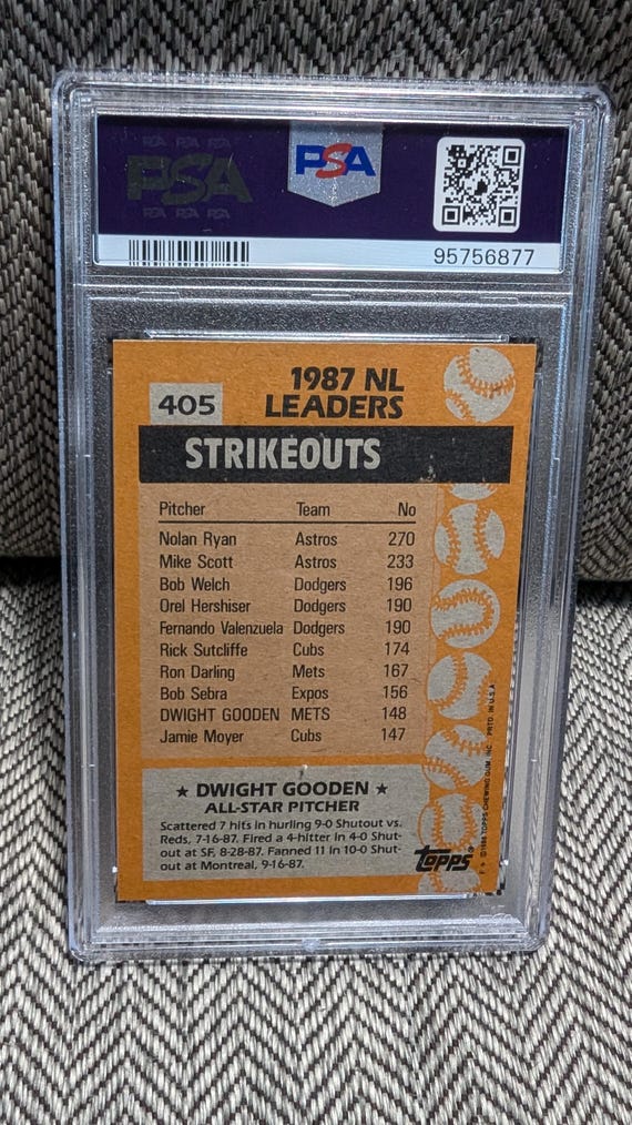 Carte De Baseball Topps 1988 Dwight "Doc" Gooden #16 Signée Et Dédicacée "Mets #16 Retraitée"