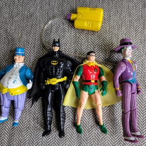 Vintage 1989 ToyBiz Batman figurki akcji Batman Robin Pingwin i Joker
