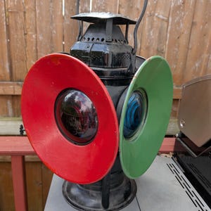 Antique kerosene Adlake 4-Way Switch Lantern Non-Sweating Chicago Railroad Lamp . Rare !
