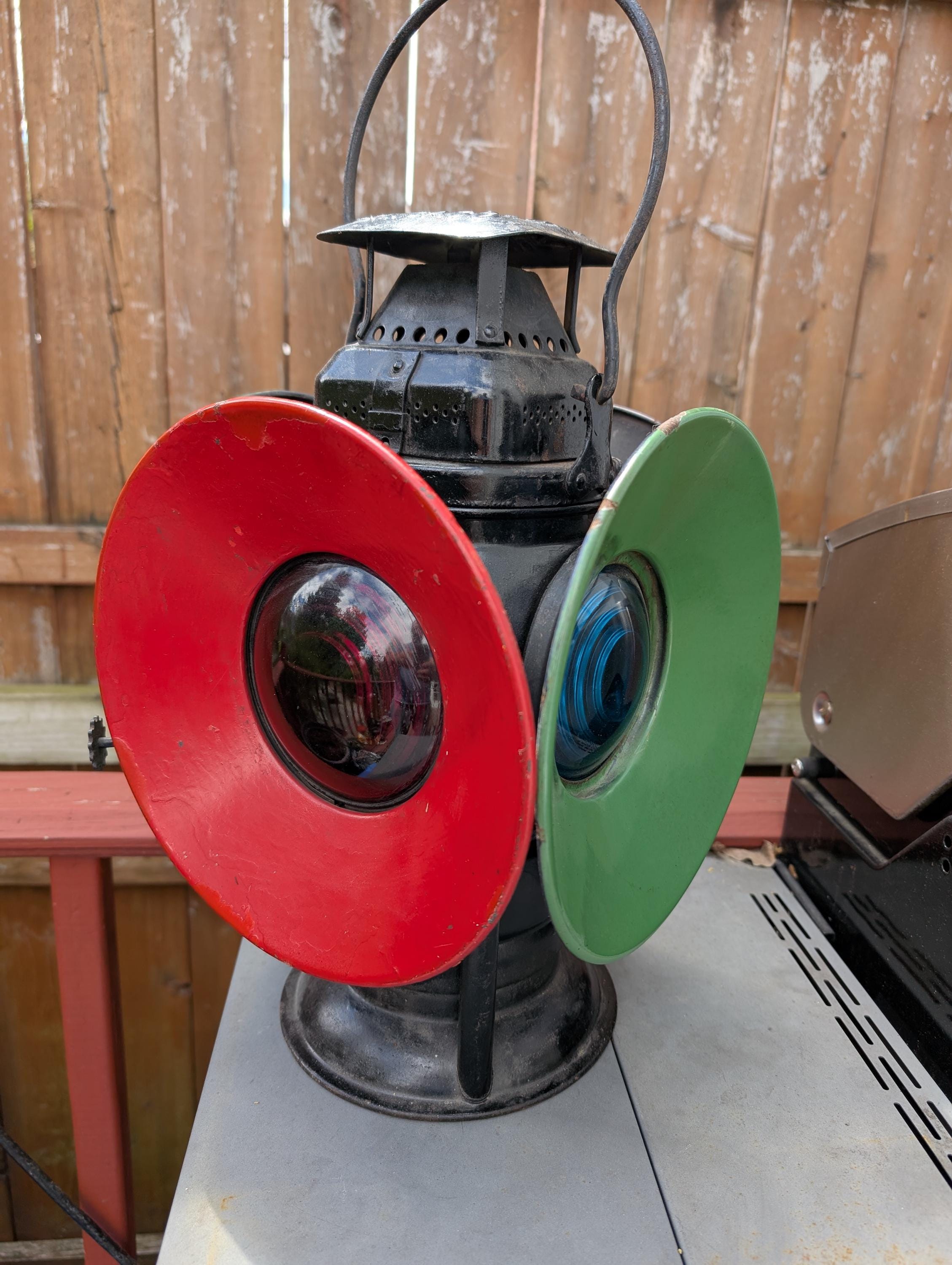 Antique Kerosene Adlake 4-way Switch Lantern Non-sweating Chicago