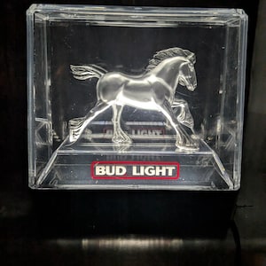 Zabytkowy szyld z piwem Budweiser Clydesdale Horse Bud Light