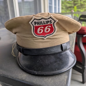 Vintage 1950s Phillips 66  Oil Gas Station Attendants hat .
