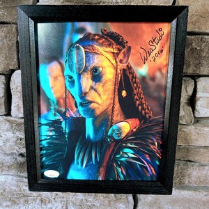 Autographed Wes Studi Avatar Eytukan 8x10 inch framed photo with certificate of authenticity from JSA