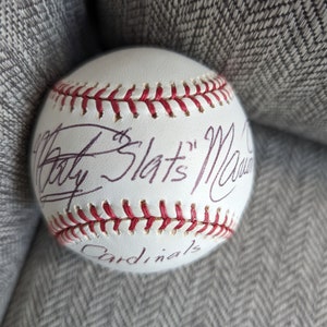 Autographed Marty Marion Slats St. Louis Cardinals baseball with certificate of authenticity from JSA