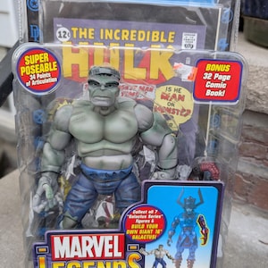 Marvel Legends 1st Appearance Of The Grey Hulk Special Collectors Edition 9-calowa figurka akcji z komiksem w oryginalnym pudełku, nigdy nieotwieranym