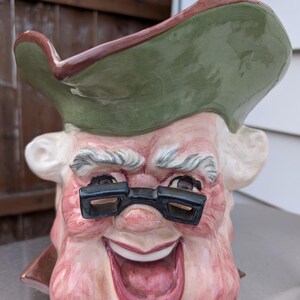 Vintage 1960s Ben Franklin Large Toby Jug Mug Pitcher 10 inches tall 10  inch diameter
