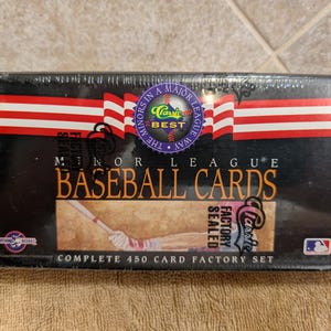 Vintage 1992 Classic Best Minor League Baseball Fabrik-Sealed Set nie geöffnet 450 Baseballkarten