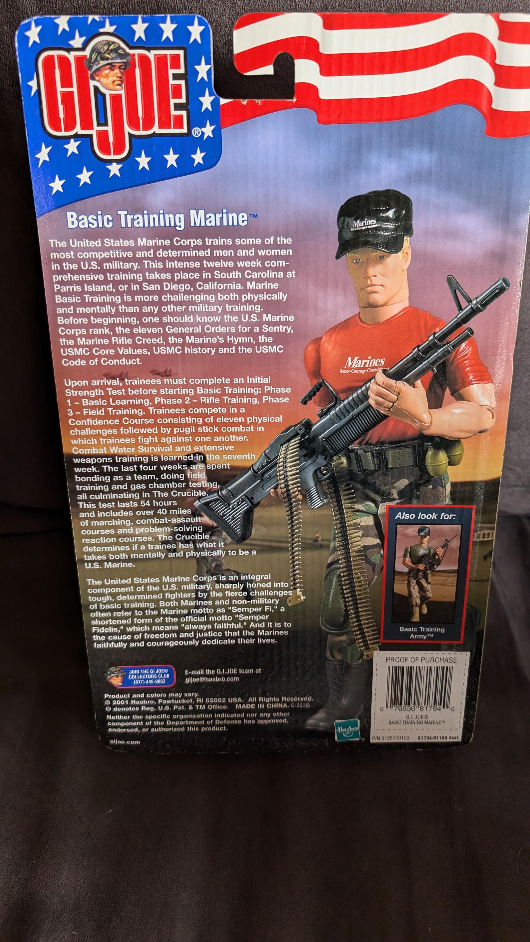 Vintage 1990s GI Joe Basic Training Marine Collectors Edition Doll