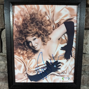 Autographed Bette Midler 8x10 inch framed photo with certificate of authenticity from PSA