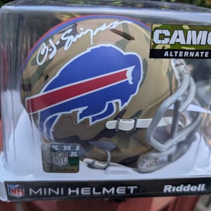 Autographed OJ Simpson Buffalo Bills Riddell Mini Helmet with certificate of authenticity from JSA